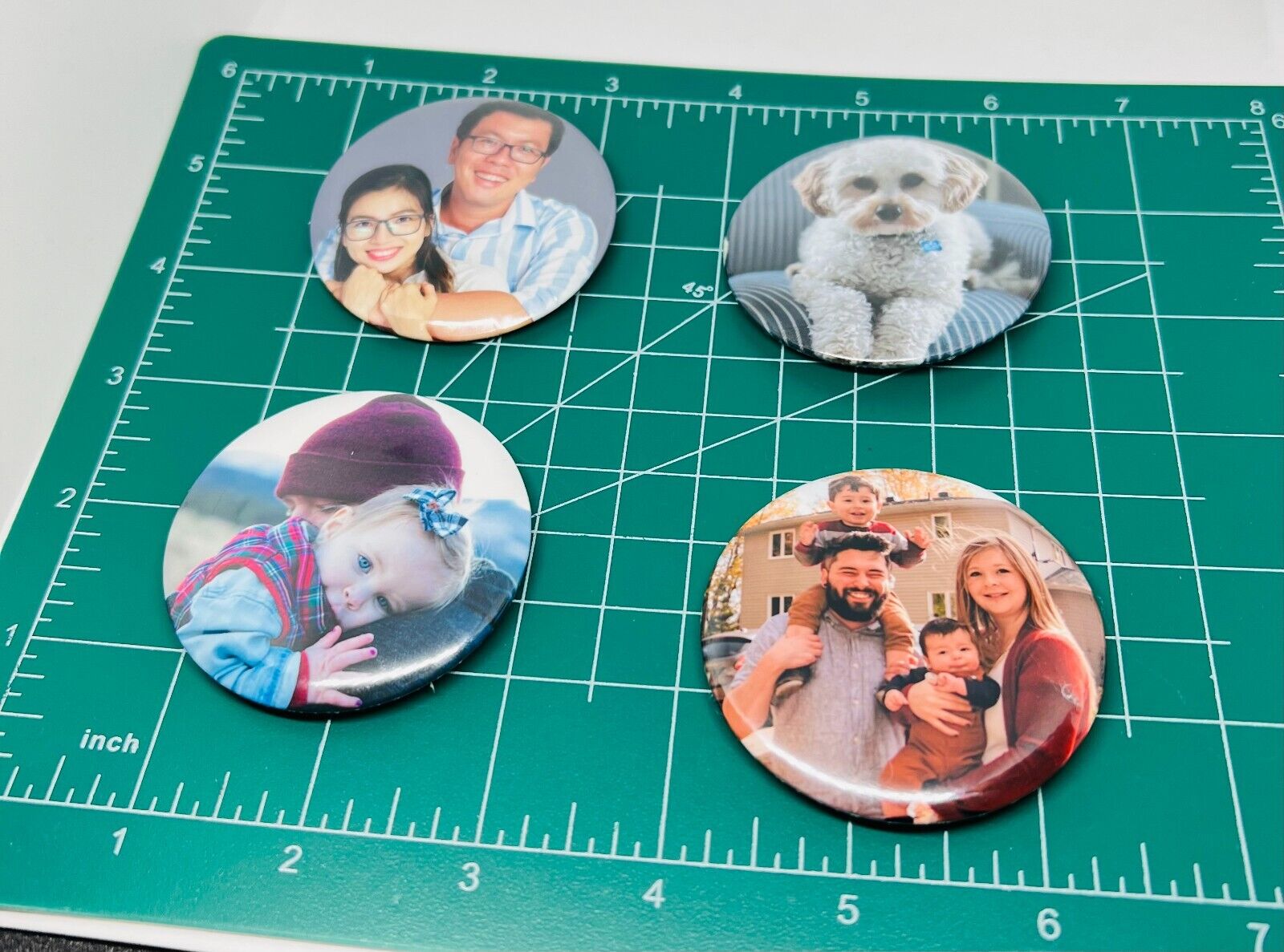 Custom pins 2.25” round pins personalized to your request.