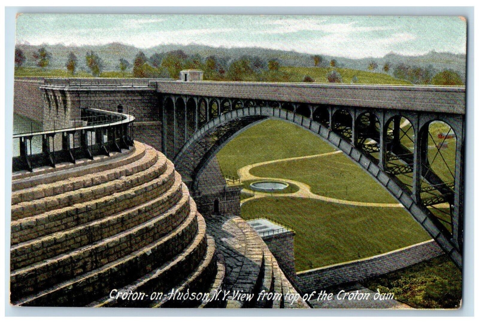 c1910 Croton-On-Hudson New York View Top Croton Town Vintage Antique NY Postcard