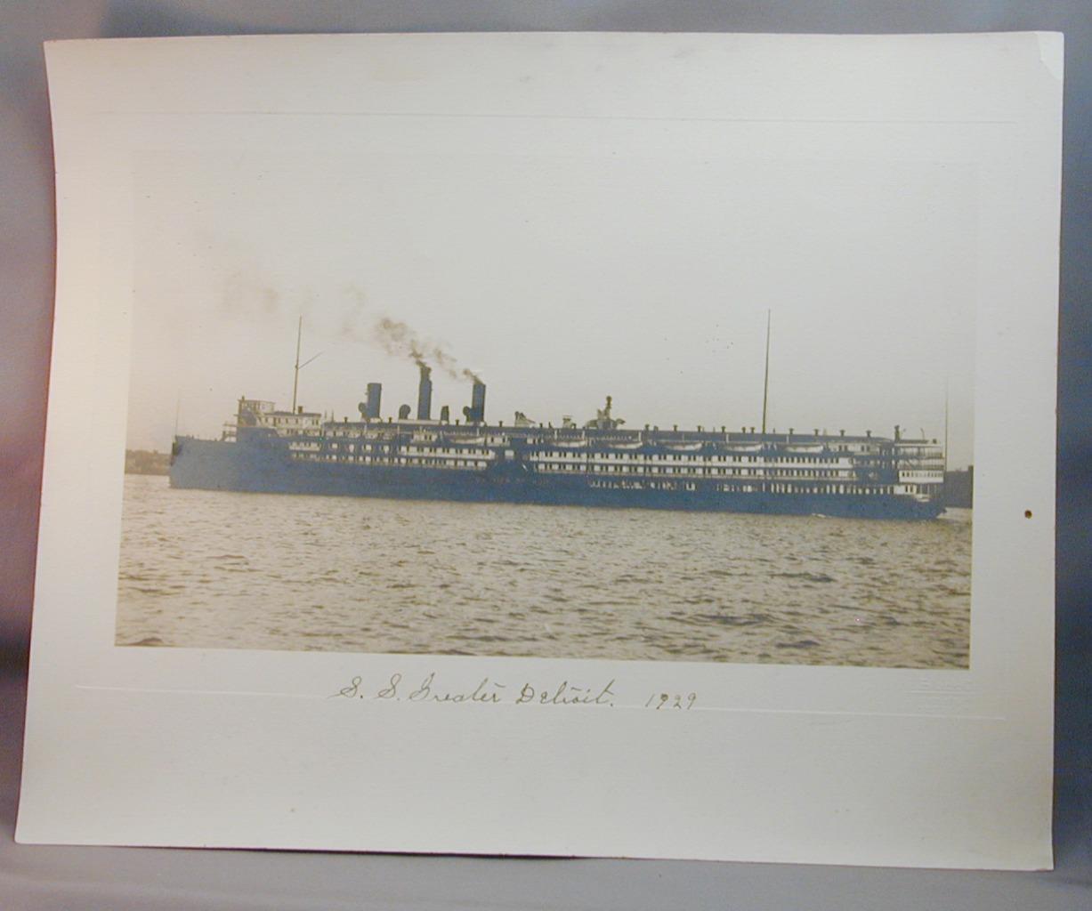 1929 S.S. Greater Detroit Steam Ship D & C Lake Lines Photo 9.75 x 12