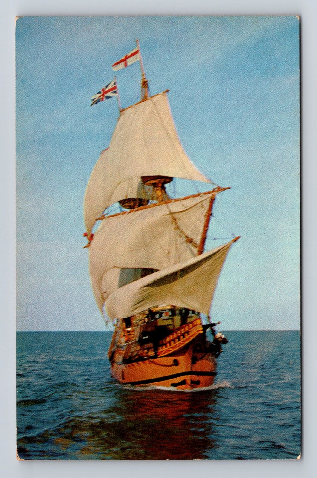 Mayflower II, Ship, Transportation, Antique, Vintage Souvenir Postcard