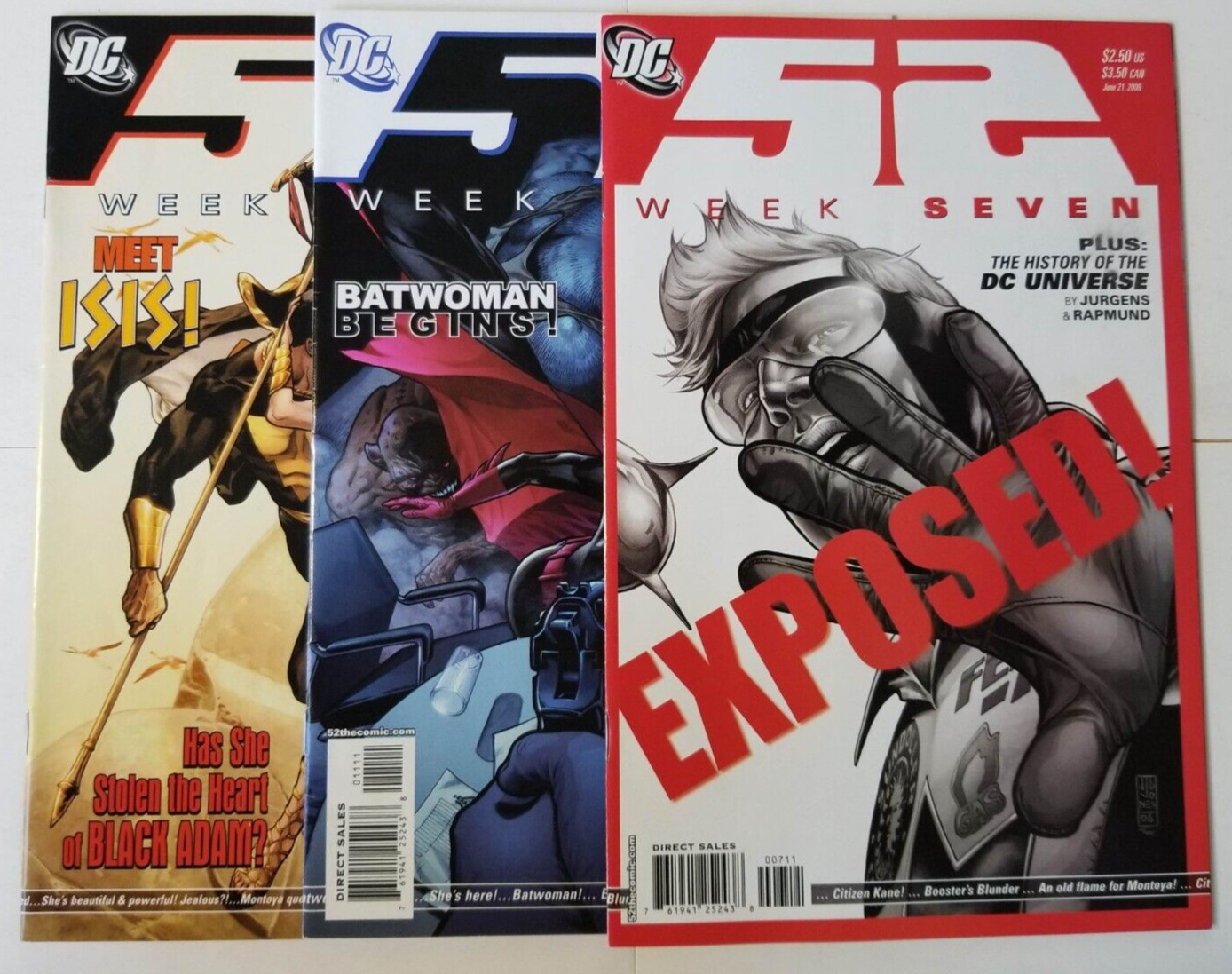 52 / Fifty Two week #7, 11, & 12 VF/NM (2006, DC) 1st Kate Kane & second Isis