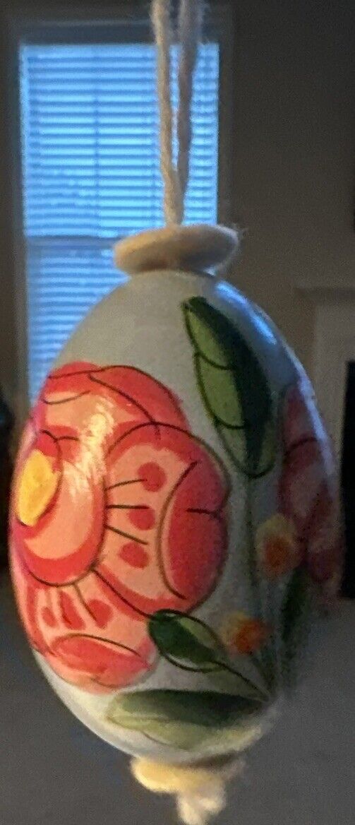 Vintage Easter Eggs ribbon decoupage ornament real egg shell? Fragile