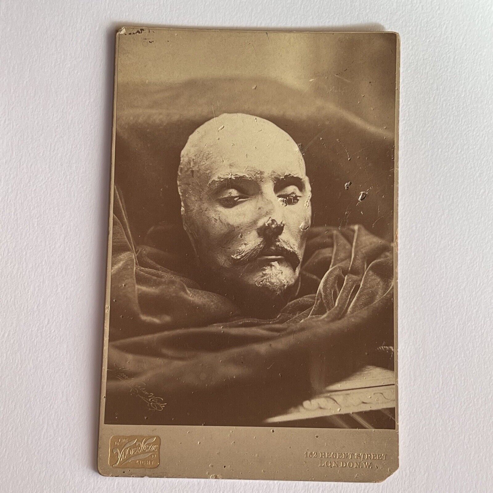 Antique Cabinet Card Photograph Odd Post Mortem Death Mask Of Shakespeare UK