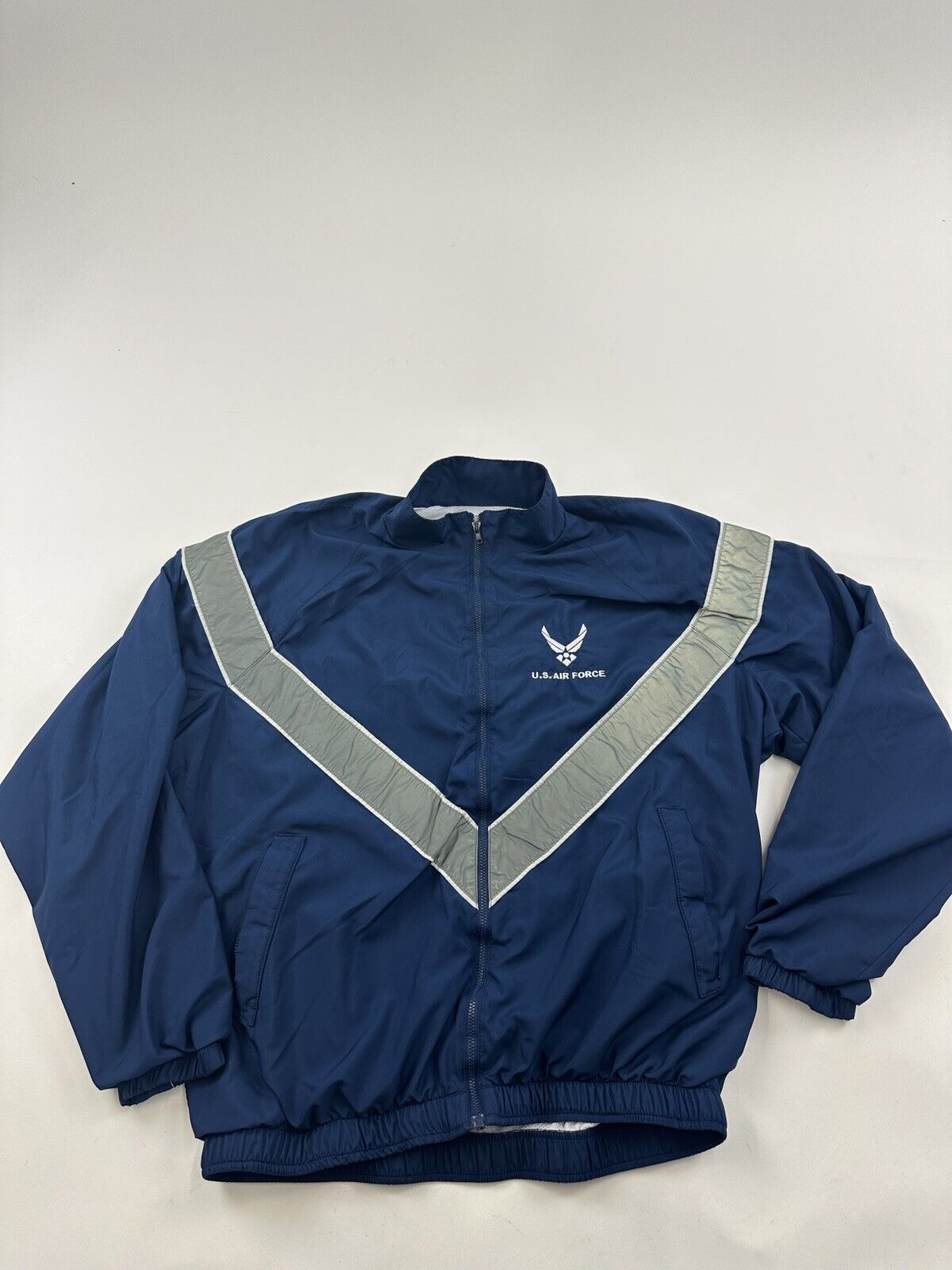 USAF Air Force PT Jacket Men Small Regular Blue Full Zip Official Uniform