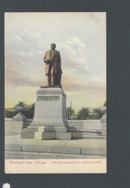 Post Card Ca 1903 Chicago IL Mckinley Monument In McKinley Park UDB