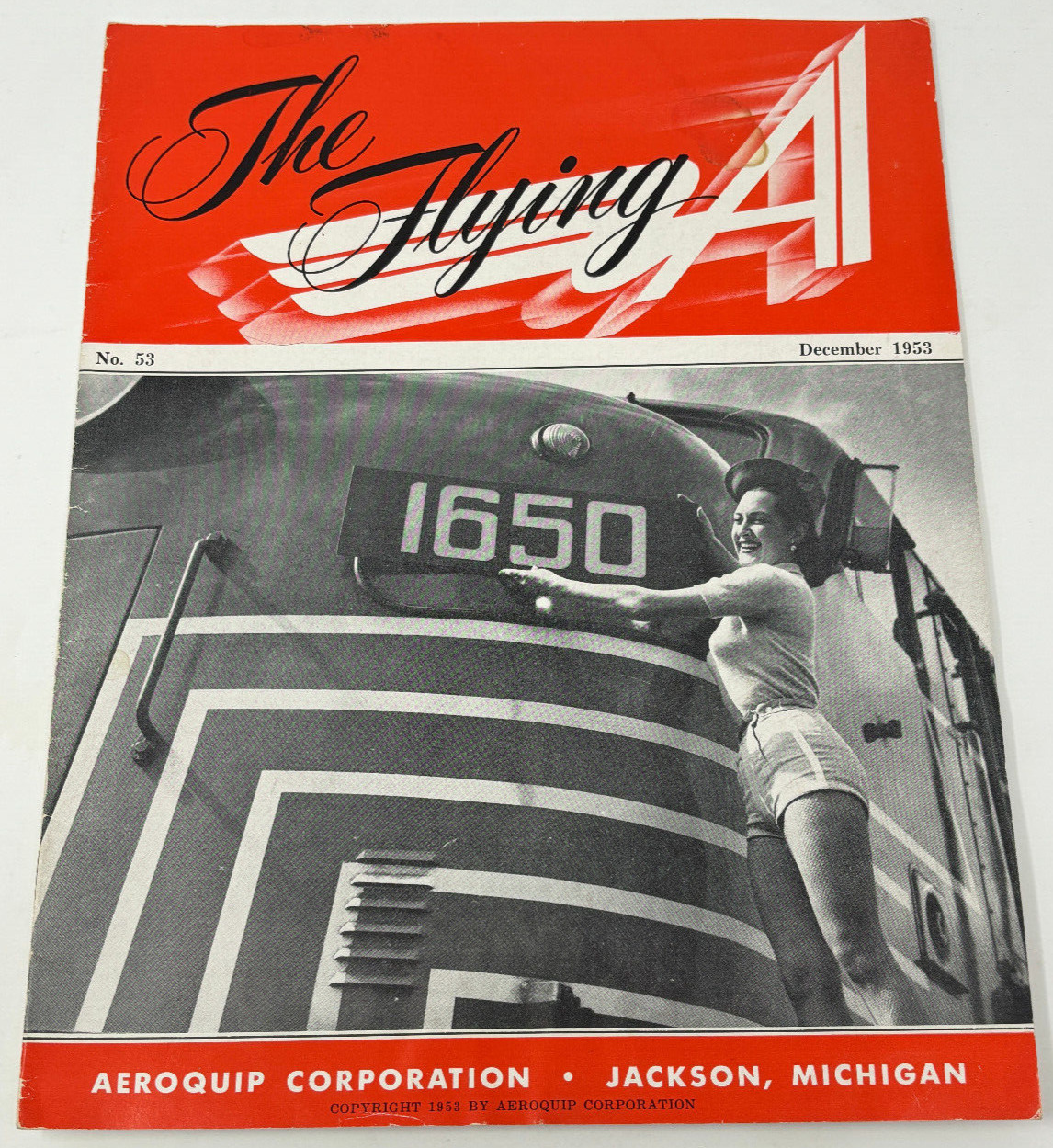 The Flying A Magazine Aeroquip Corp Dec. 1953 Jackson Michigan MI Railroad Train