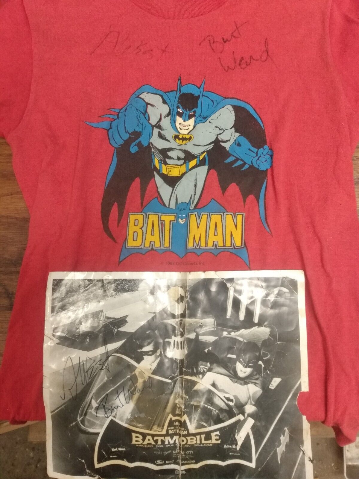 Adam West And Burt Ward Signed Photo And T-shirt