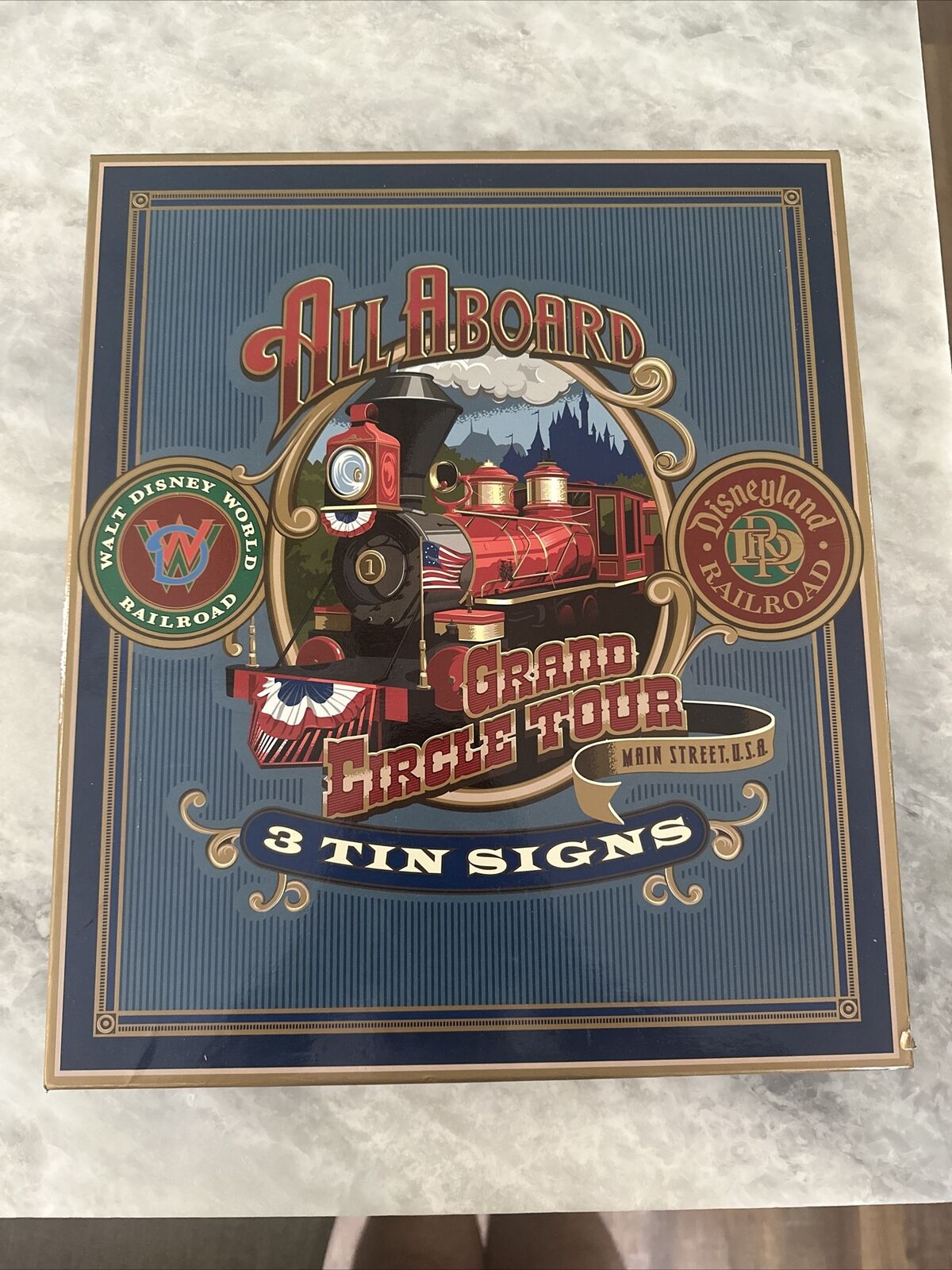 Disney Railroad All Aboard Grand Circle Tour Main Street USA 3 Tin Set RARE