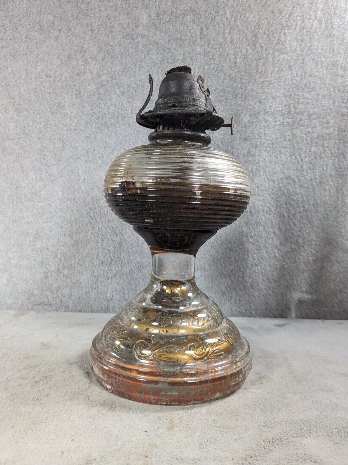 Vintage Antique Glass Oil Lamp