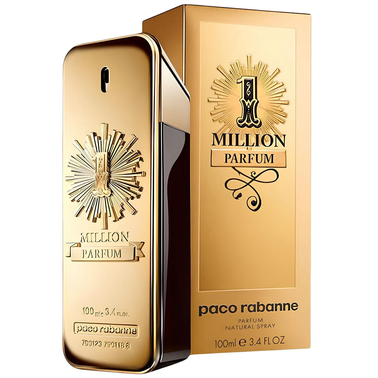 NEW One Million Perfum Páco Rábánně Cologne Men’s Natural Spray 3.4 Oz 100 ml
