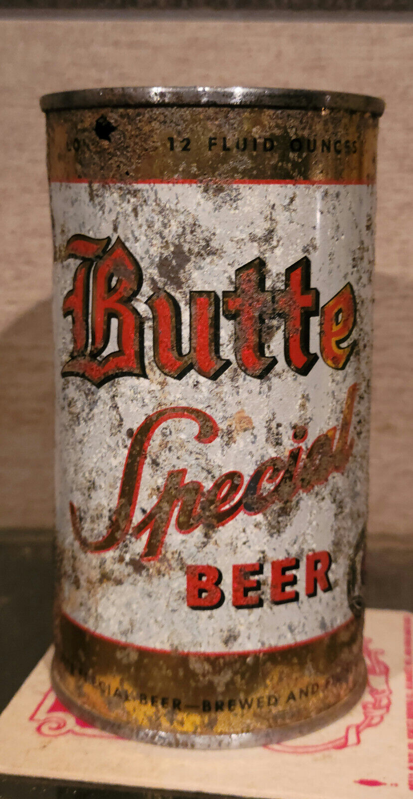 EARLY 1950s BUTTE SPECIAL STEEL FLAT TOP BEER CAN BUTTE BREWING MONTANA EMPTY