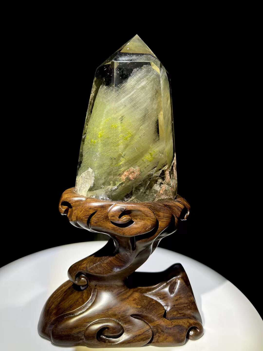 1.35LB Top rare Natural Green tourmaline Quartz Mineral specimen Crystal Decor
