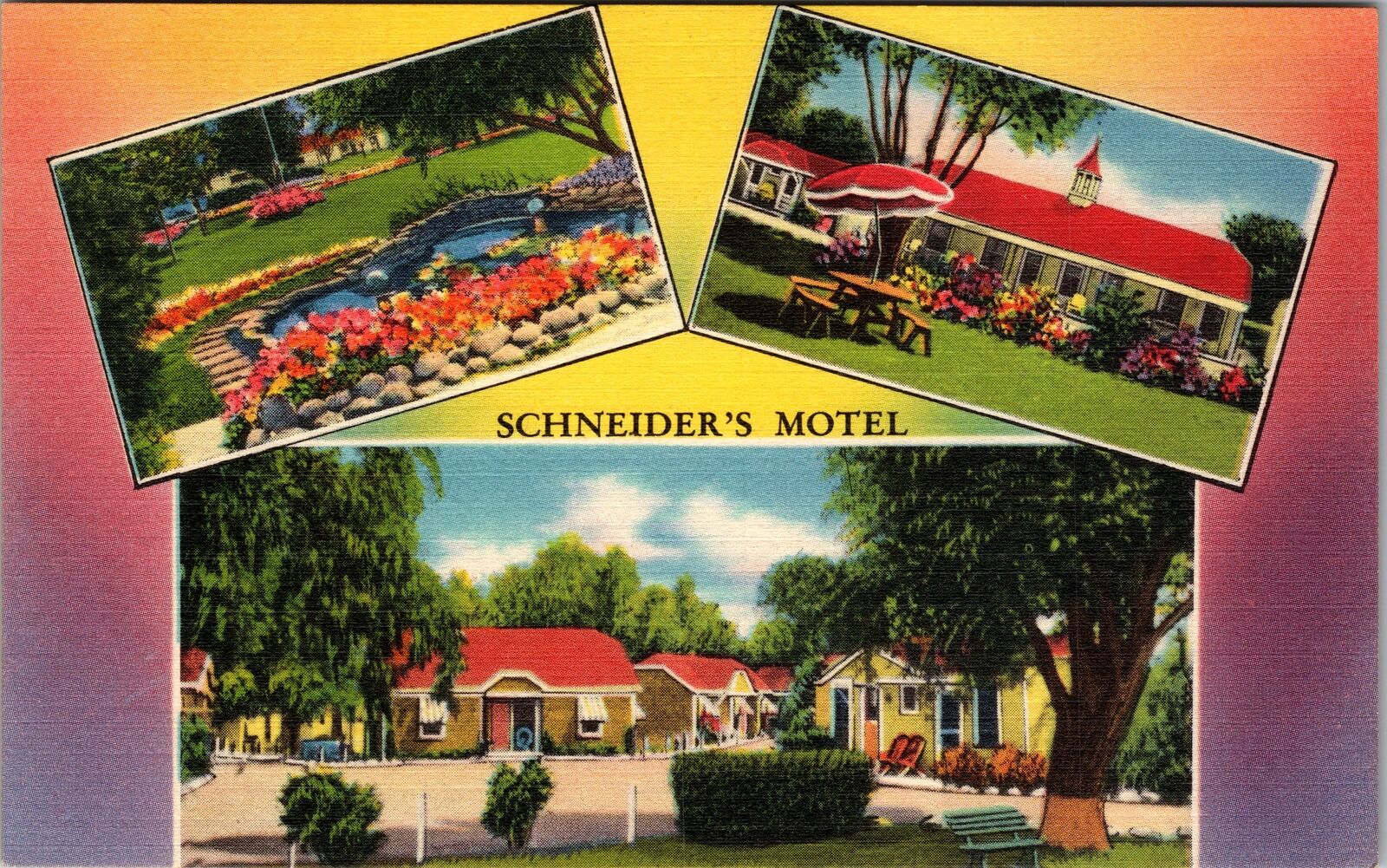 Westlake OH-Ohio, Schneiders Motel, Advert, Vintage Postcard