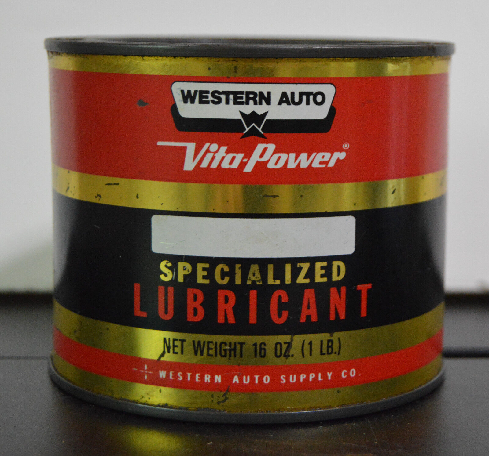 Vintage Western Auto Vita-Power one pound Grease Can - empty