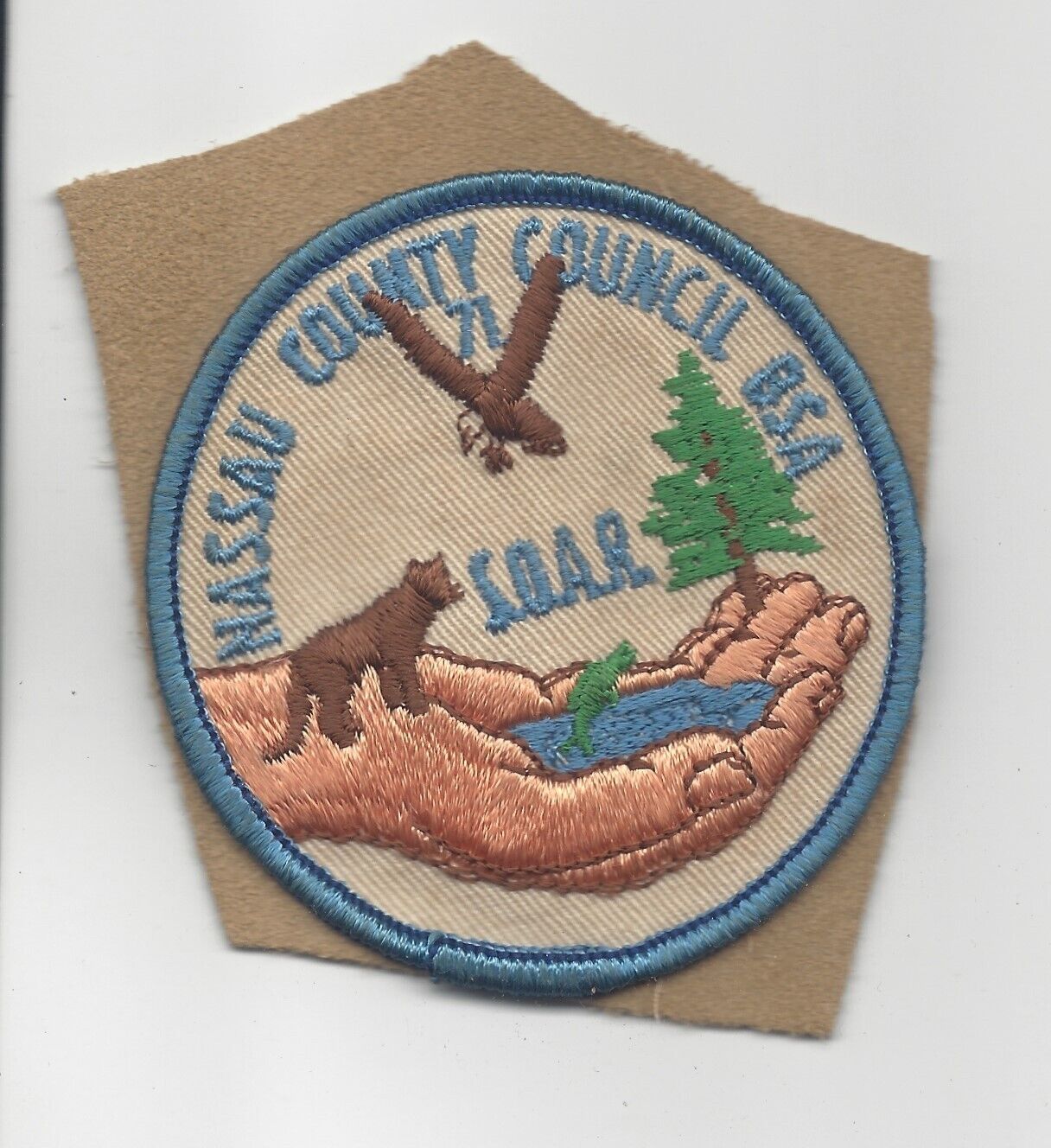 1971 Project SOAR Nassau County Council Boy Scouts of America BSA on suede leath