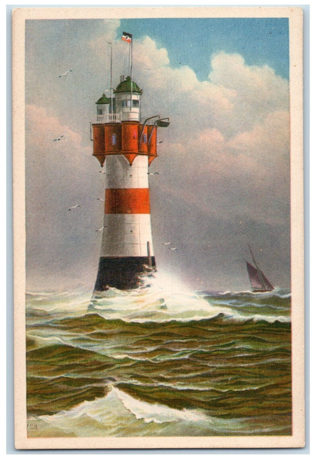 c1940's Norddeutscher Lloyd Bremen Lighthouse Germany Vintage Unposted Postcard