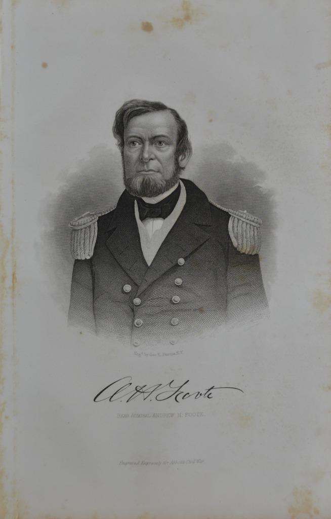 Antique United States Civil War Admiral Andrew Foote Engraving Original 1863