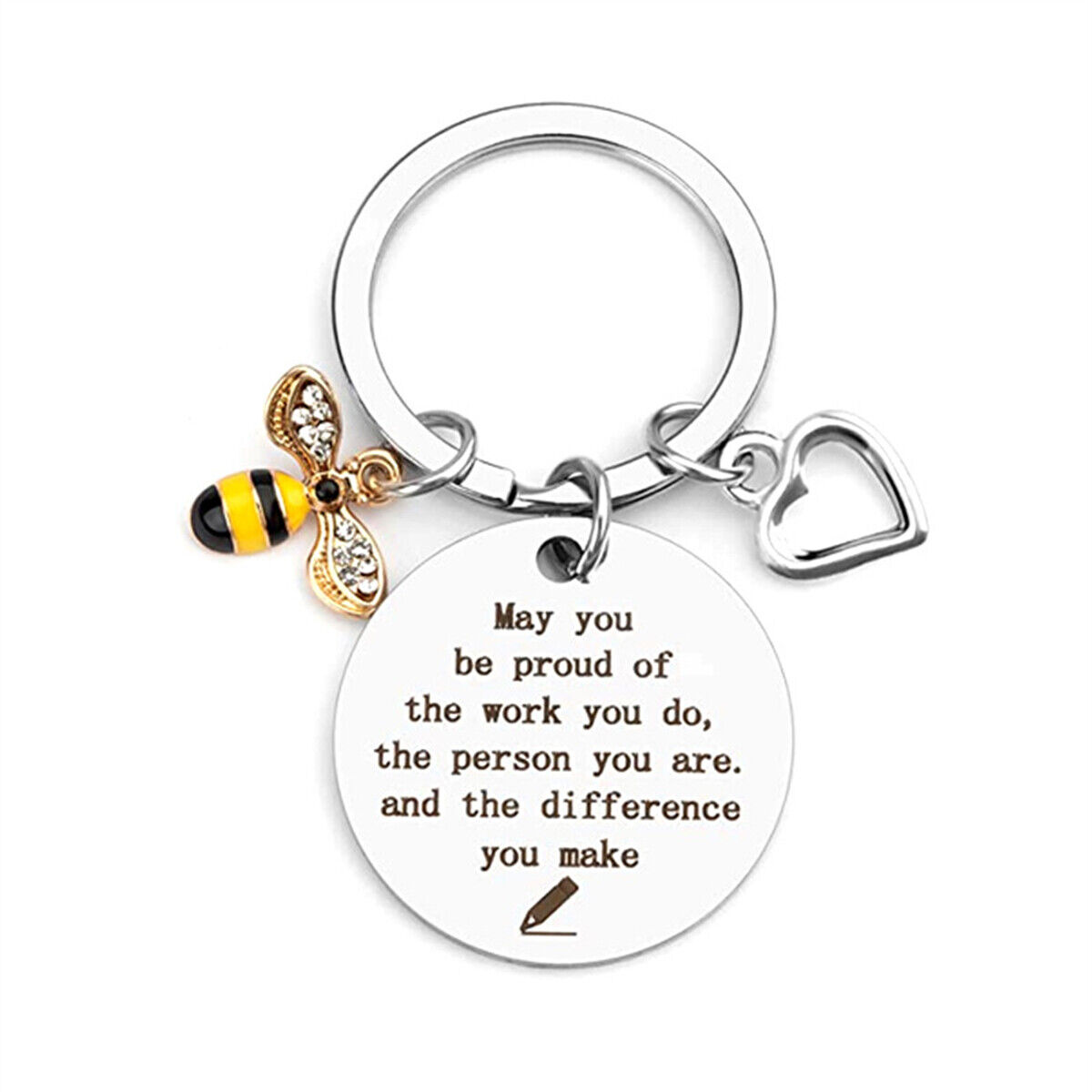 1pc Inspirational Thank You Keyring Keychain Gift for Teacher Colleagues Nursery