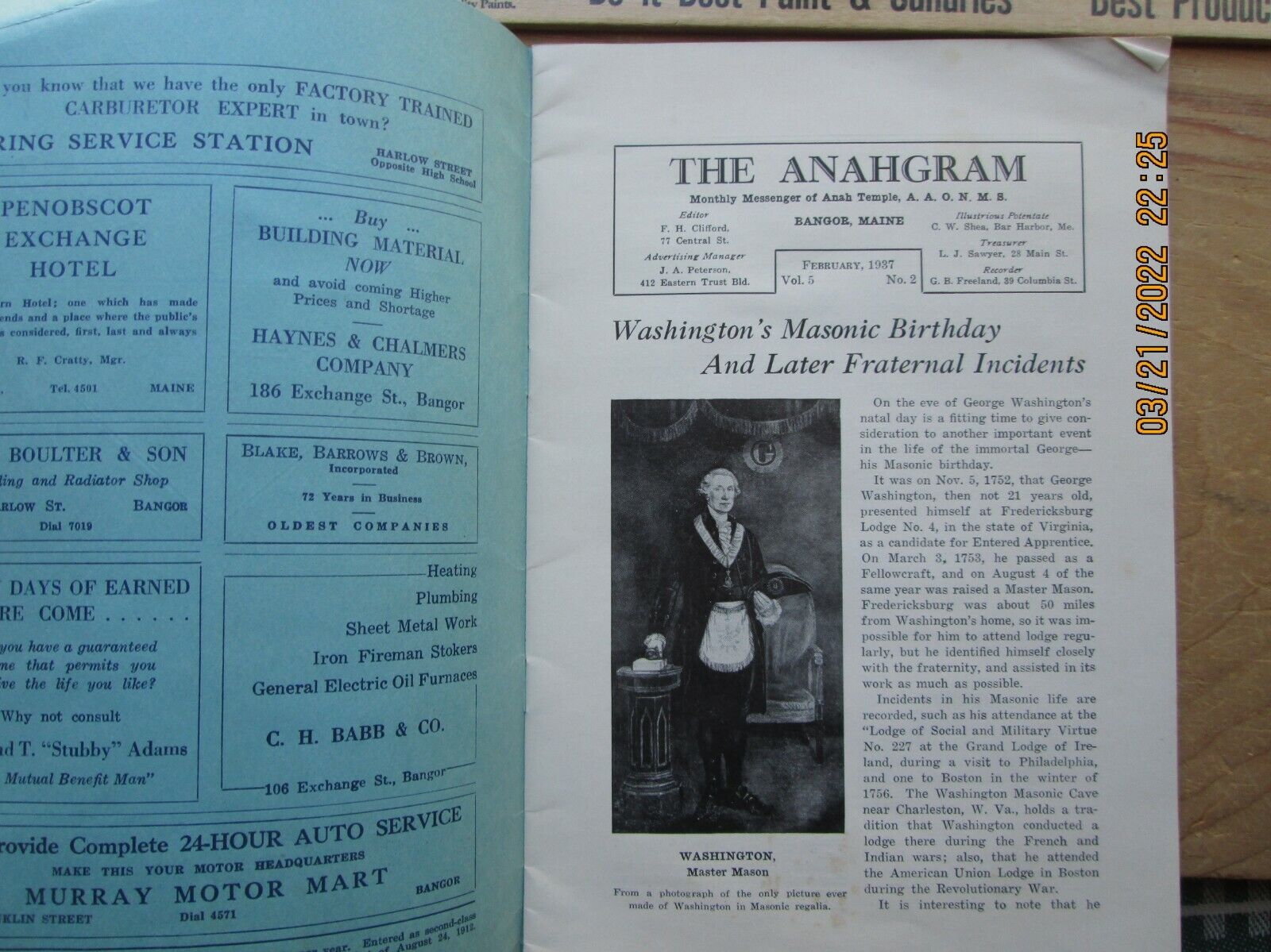 anahgram messenger of anah temple bangor maine may 1937