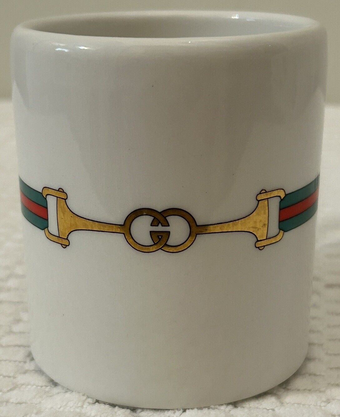 Vintage 1980s Gucci Horse Bit Italy Porcelain Coffee Cup Mug