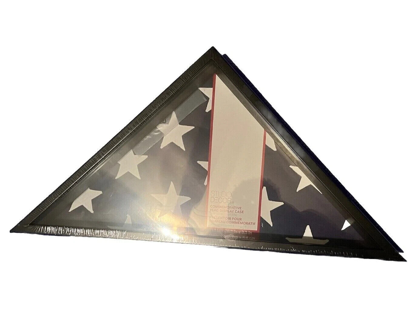 Memorial Funeral Flag Display Case for 5' x 9' Folded Casket Flag, Black Wood
