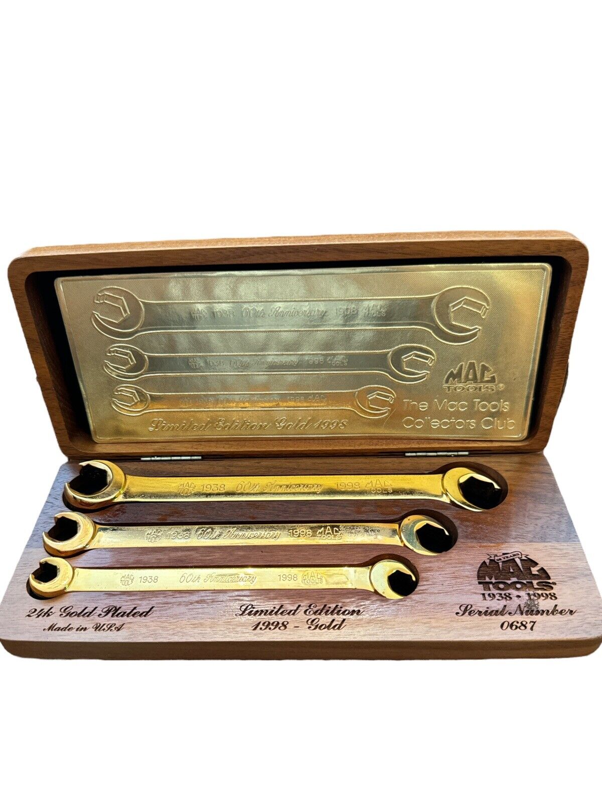 MAC TOOLS 60 Year Anniversary 24k Gold Wrench Set 1998 Limited Edition #0687