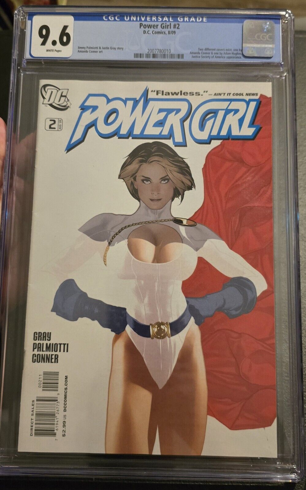 Power Girl #2 CGC 9.6 WHITE Pages ADAM HUGHES Variant Cover JSA Appearance