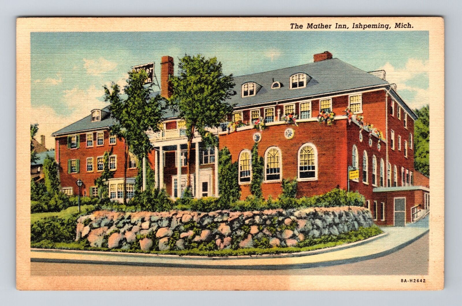 Ishpeming MI-Michigan, Mather Inn, Advertising, c1949 Antique Vintage Postcard