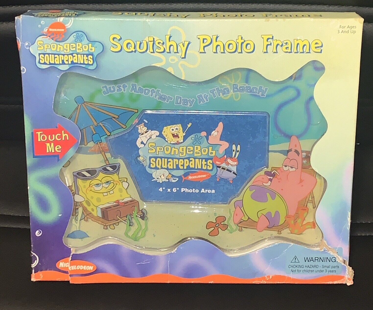 2004 Spongebob Squarepants Squishy Gel Photo Picture Frame 4x6 NIB