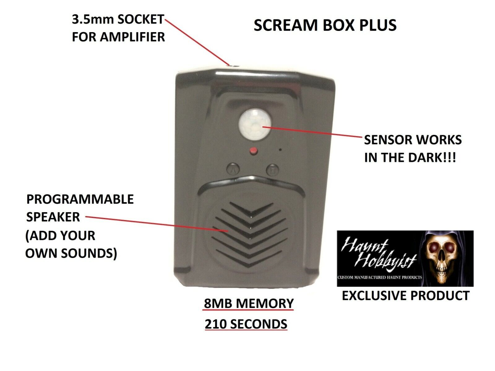 SCREAM BOX PLUS Halloween programmable speaker witch laugh amplifier zombie  