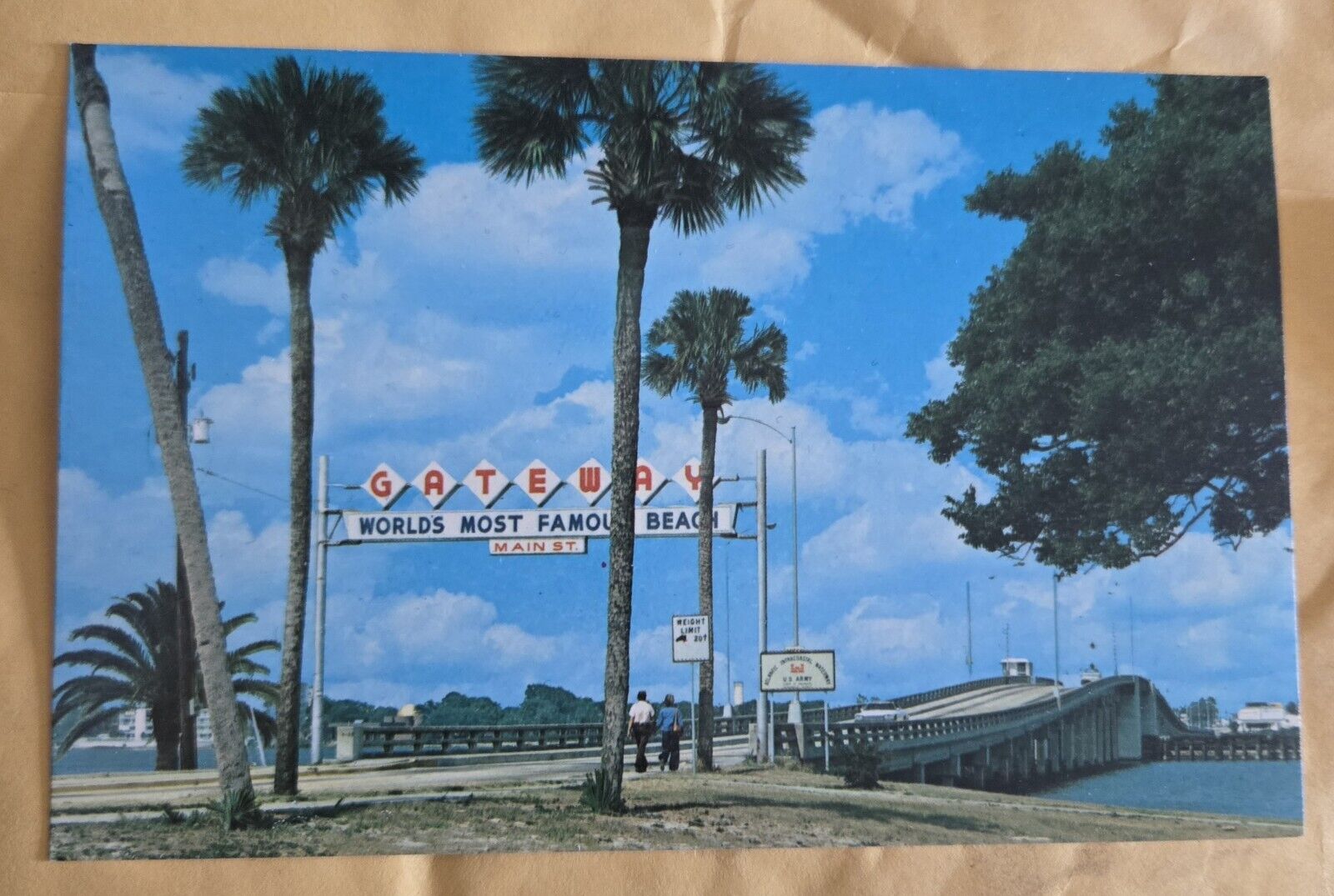 Vintage Gateway Daytona Beach Mains St.  Postcard FL Daytona Beach LJ 