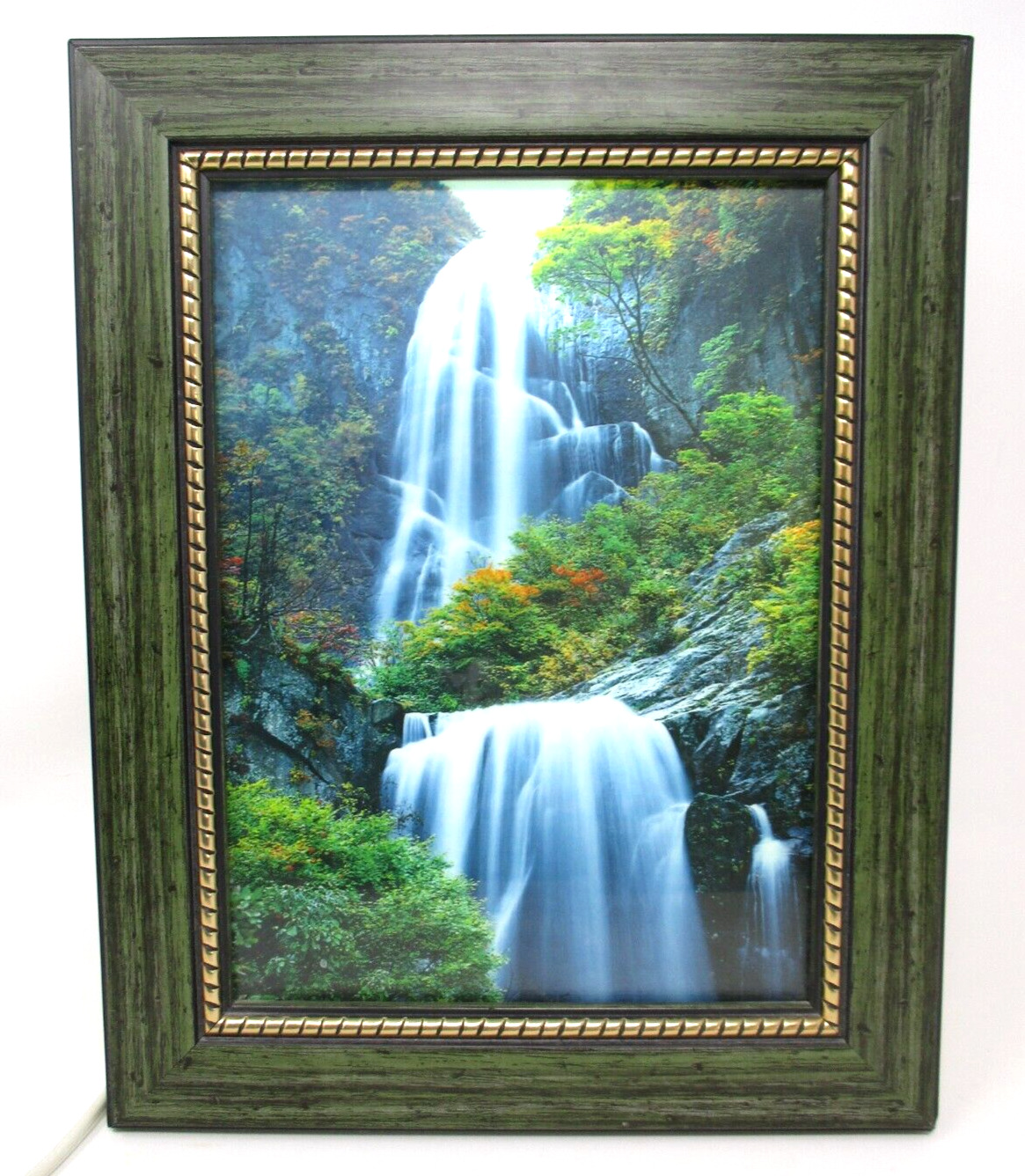 Vintage Lighted Motion Picture Waterfall Birds Sound 10x13 Framed Works *Video