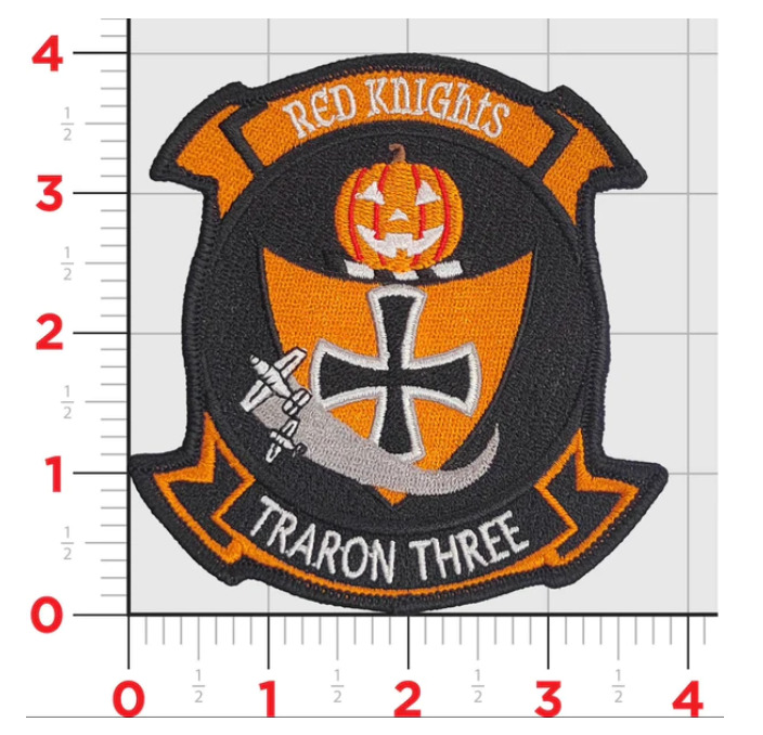 VT-3 RED KNIGHTS HOLIDAY HOOK & LOOP EMBROIDERED PATCH