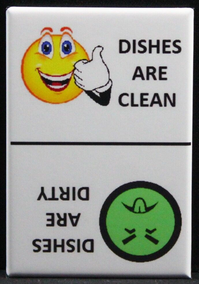CLEAN / DIRTY Smiley Face & Mr. Yuck Face - Dishwasher Magnet. Creative Gift