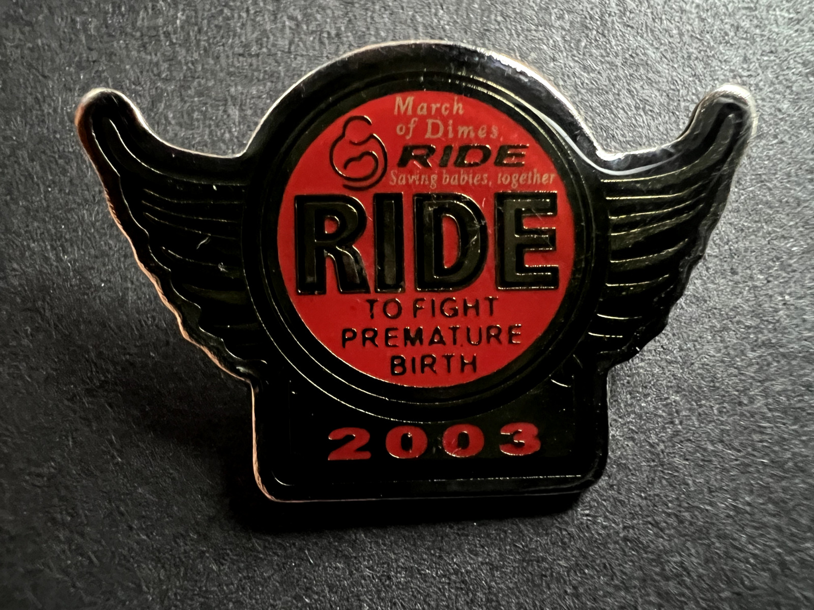 2003 March of Dimes Ride Fight Premature Birth - Motorcycle Jacket Vest Pin