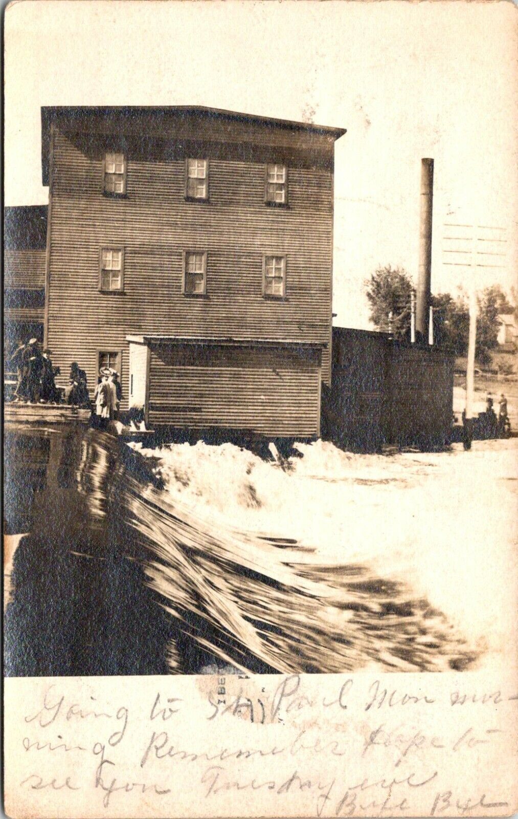 Hutchinson, Minnesota; Crow River and Dam; RPPC 1906 Postcard  C8