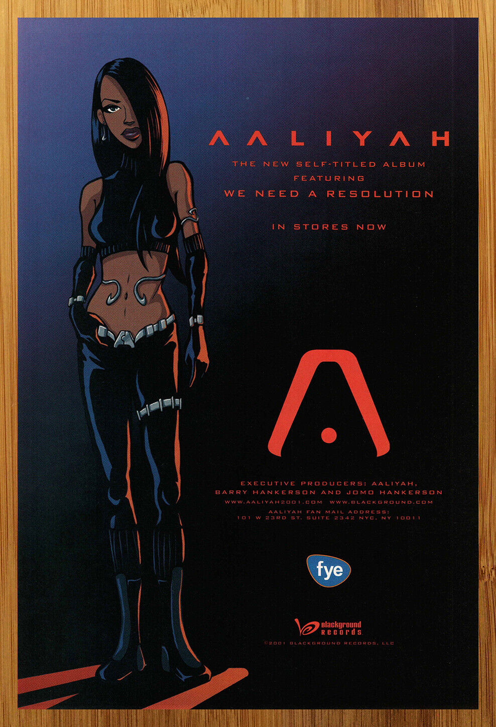 2001 Aaliyah Self-Titled Album/CD Promo Print Ad/Poster Art We Need A Resolution