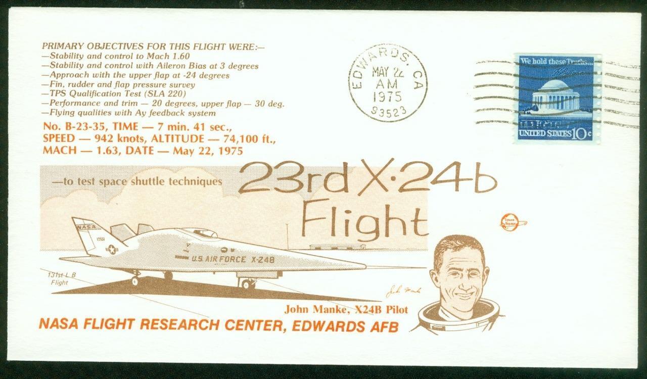 NASA, Cachet Flight Cover, Canceled 1975-05-22, X-24B, Pilot John Manke #B-23-35
