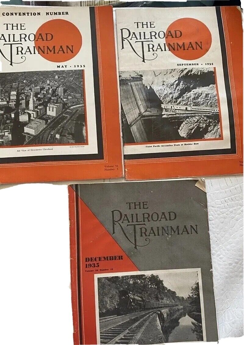 Vtg 1930s Railroad TrainMan magazine Lot Train locomotives 1935 Booklet Set