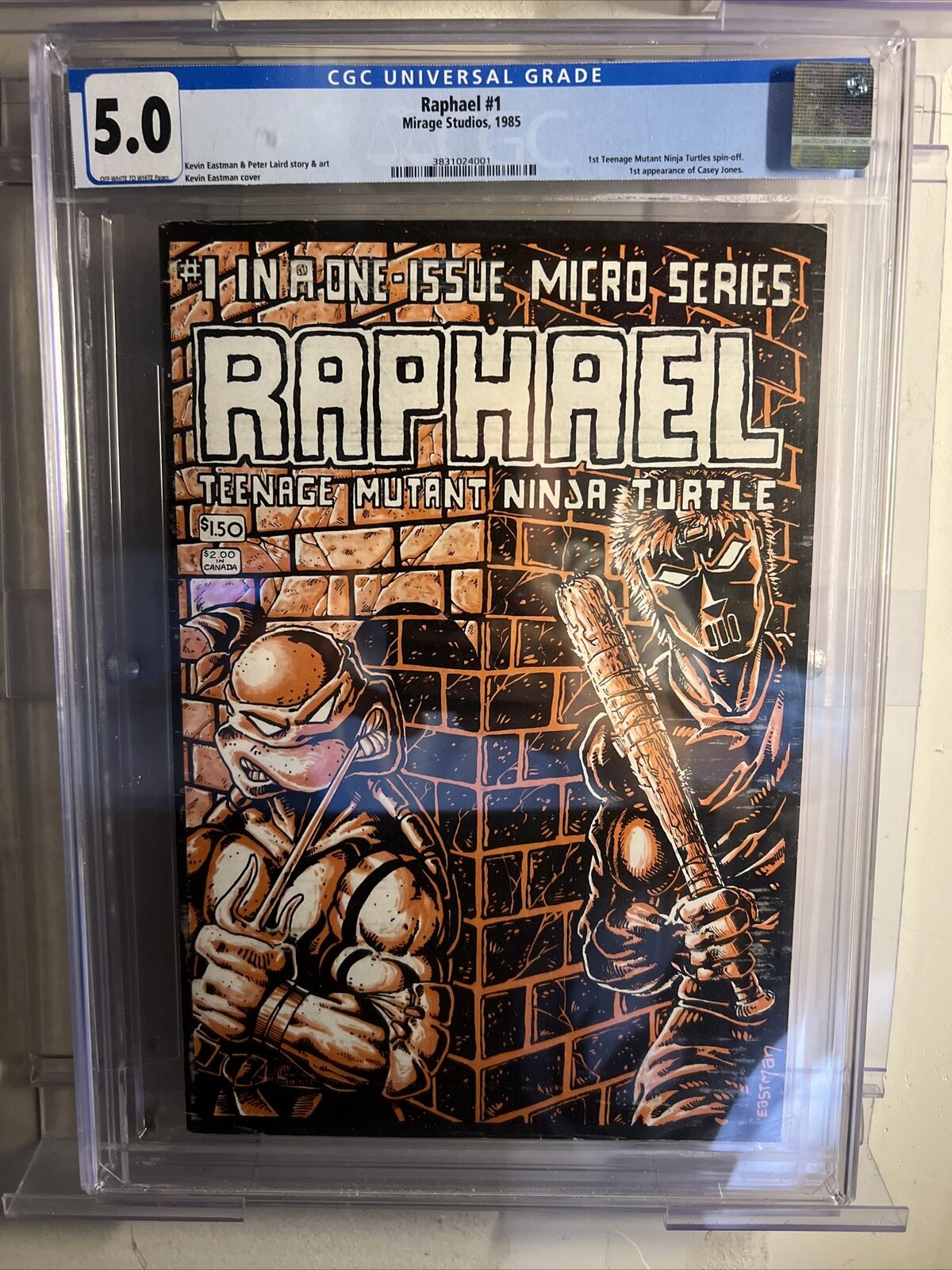 Raphael # 1 TMNT (1985, Mirage) 1st App Casey Jones CGC 5.0