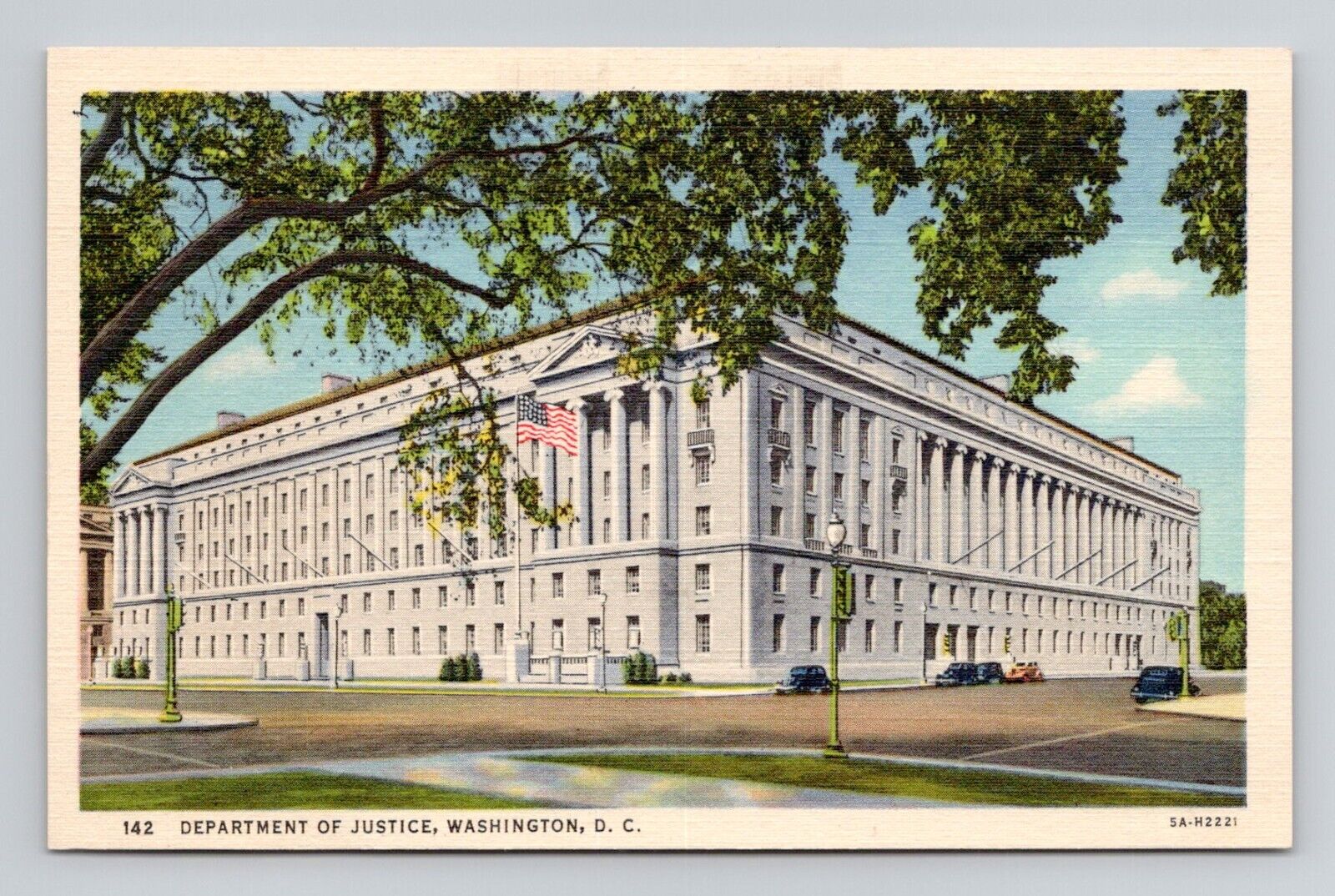 Postcard Department of Justice Washington DC, Vintage Linen N20