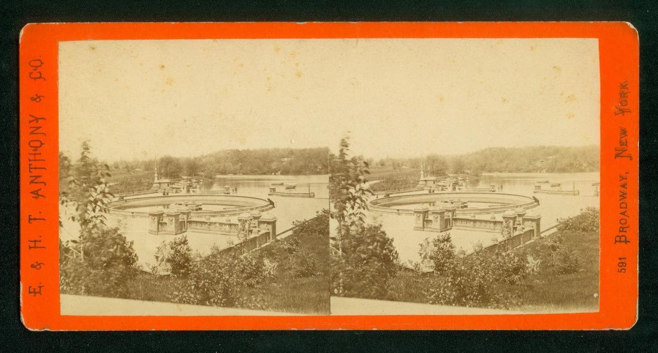 a721, E & H T Anthony Stereoview, #5917, The Fountain Under Construction, 1870s