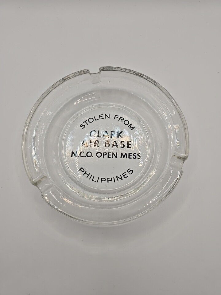 Vintage Stolen From Clark Air Base N.C.O. Open Mess Phillipines  Ashtray 4.25\