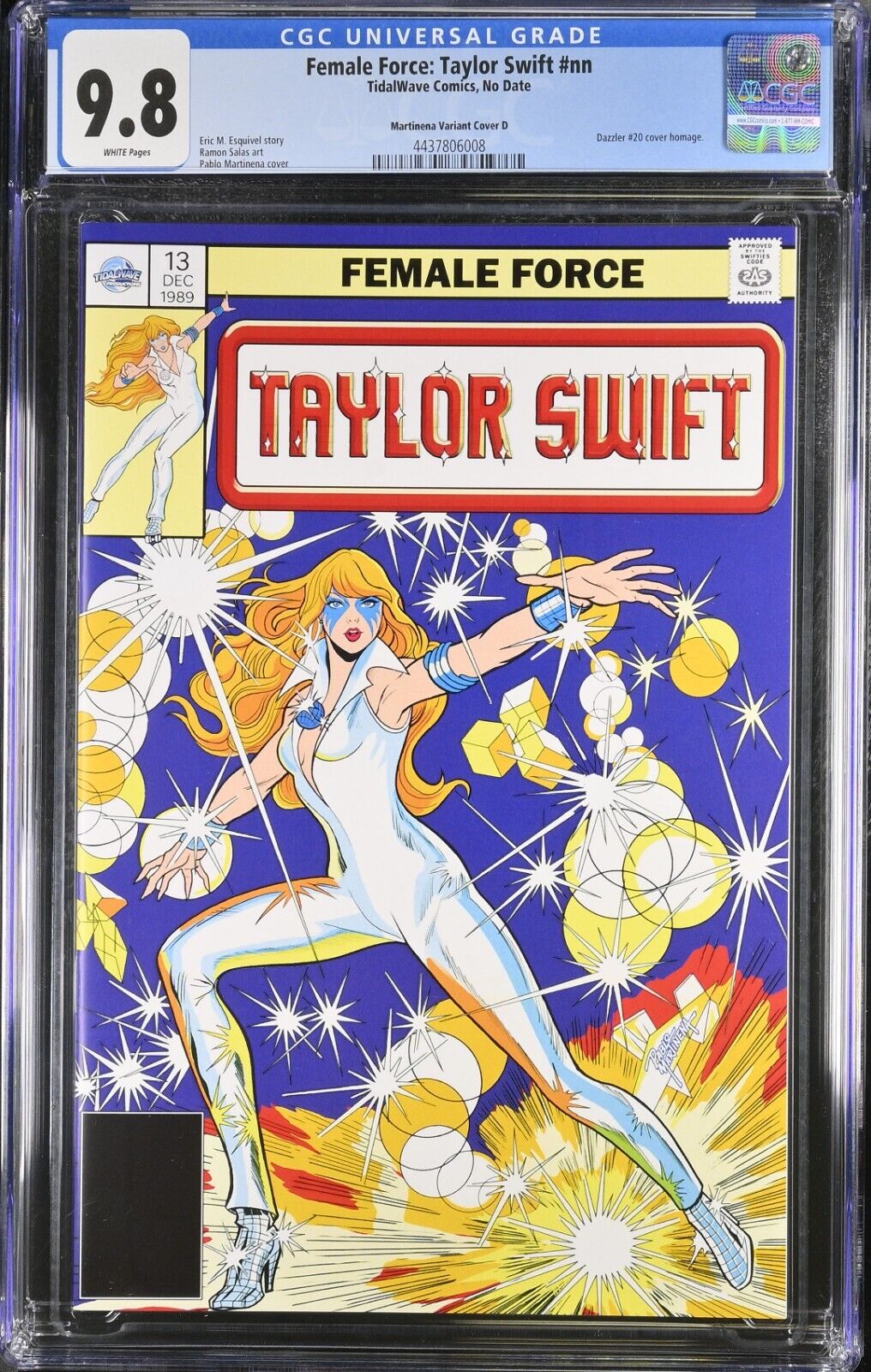 Female Force Taylor Swift Comic DAZZLER #20 Homage CGC 9.8 LTD 100