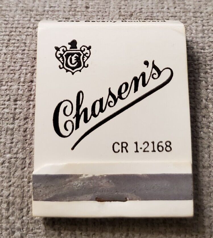 Chasen's Matchbook- Vintage West Hollywood Restaurant - TWA - Front Strike