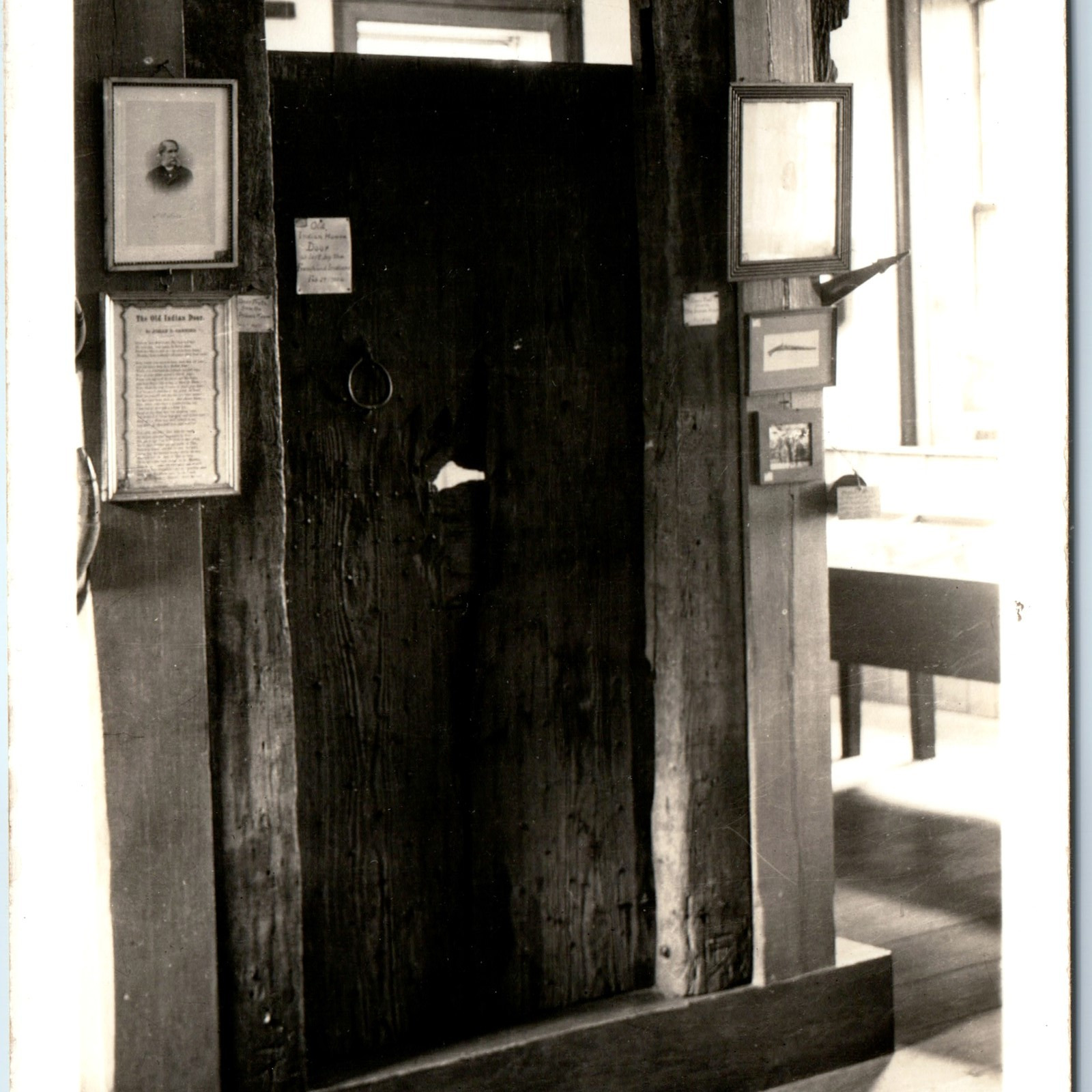 c1930s Deerfield, MA Old Indian House RPPC Museum Interior Door Real Photo A258