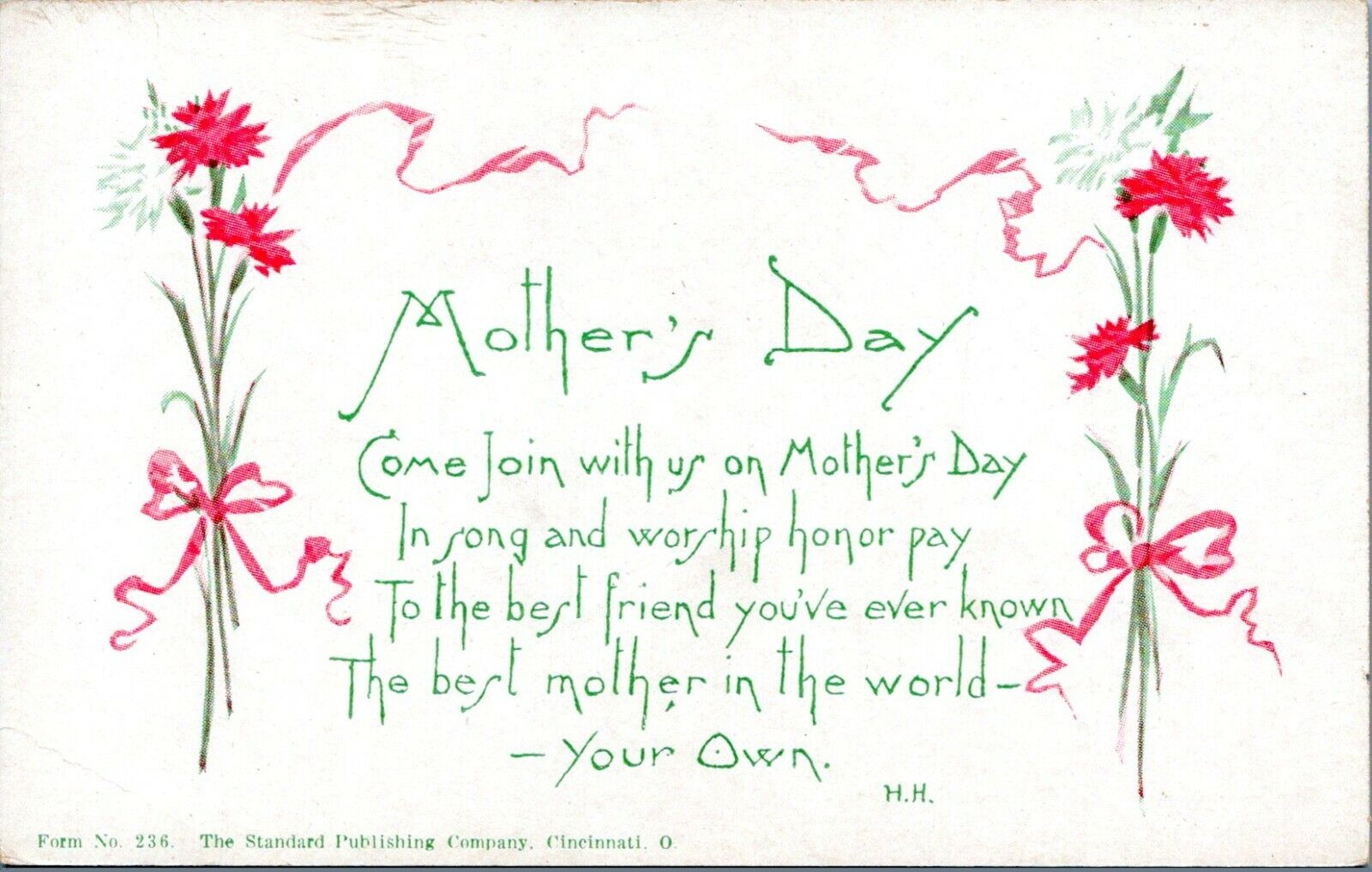 UNUSED Mothers Day Postcard Vintage Early 1900's 236 PO