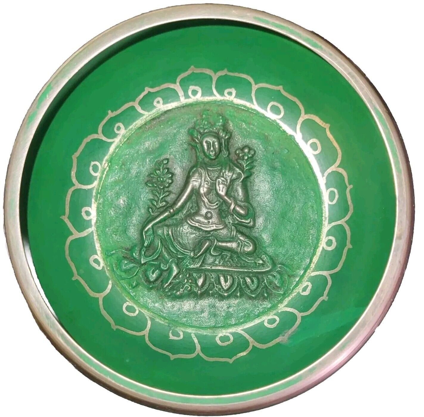 Vintage Tibetan Singing Bowl Bell Metal Meditation Mantra Chakra Buddhist