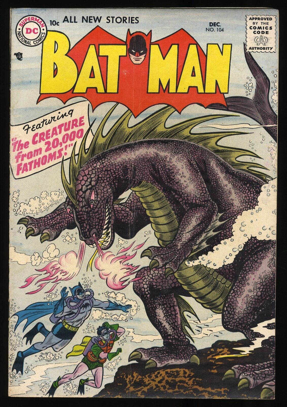 Batman #104 VG/FN 5.0 Cover Art by Sheldon Moldoff Robin DC Comics 1956