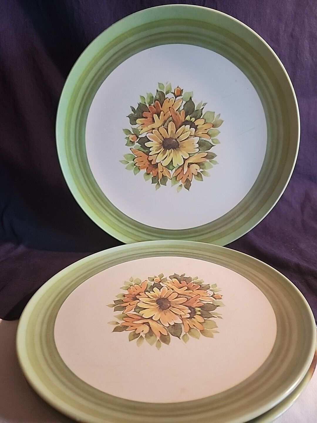 Vintage Lenox Ware Melamine 12in Platter & 2, 10in Sunflower Plates